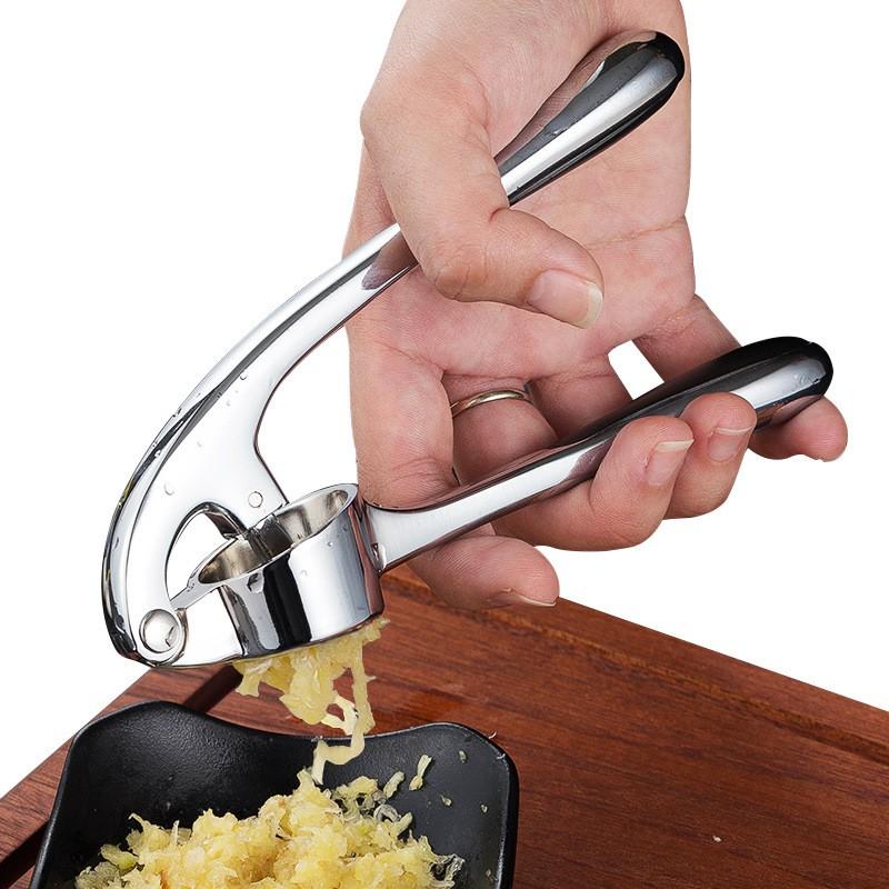 Zinc Alloy Garlic Press Crusher Manual Kitchen Tool Mincing Peeling Crushing Cloves