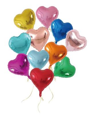 Balloon Shop - 30 Large Heart Aluminum Balloons, 45cm (Choose Your Quantity) - Rainbow Design - Perfect for Gifts, Festivals, Open Houses, Customer At