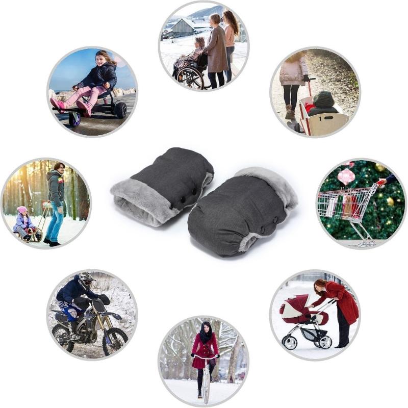 Stroller Handle Hand Warmer Soft Warm Gloves for Parents Comfortable Hand Muff Cold Weather Windproof Handmuffs