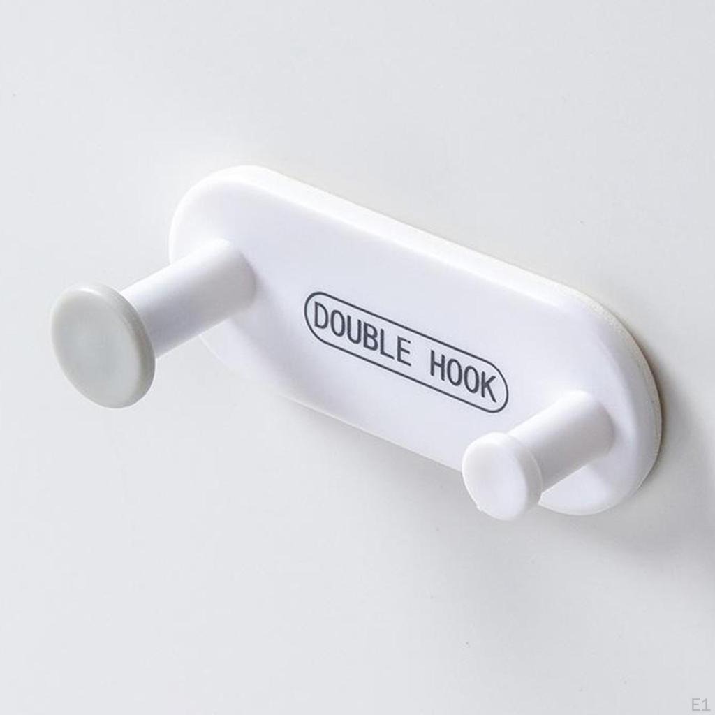 4 Hooks, Self Adhesive Towel Coat Robe Cap Hats Hanger, Sticky Bathroom Hanging Wall Hook, ABS