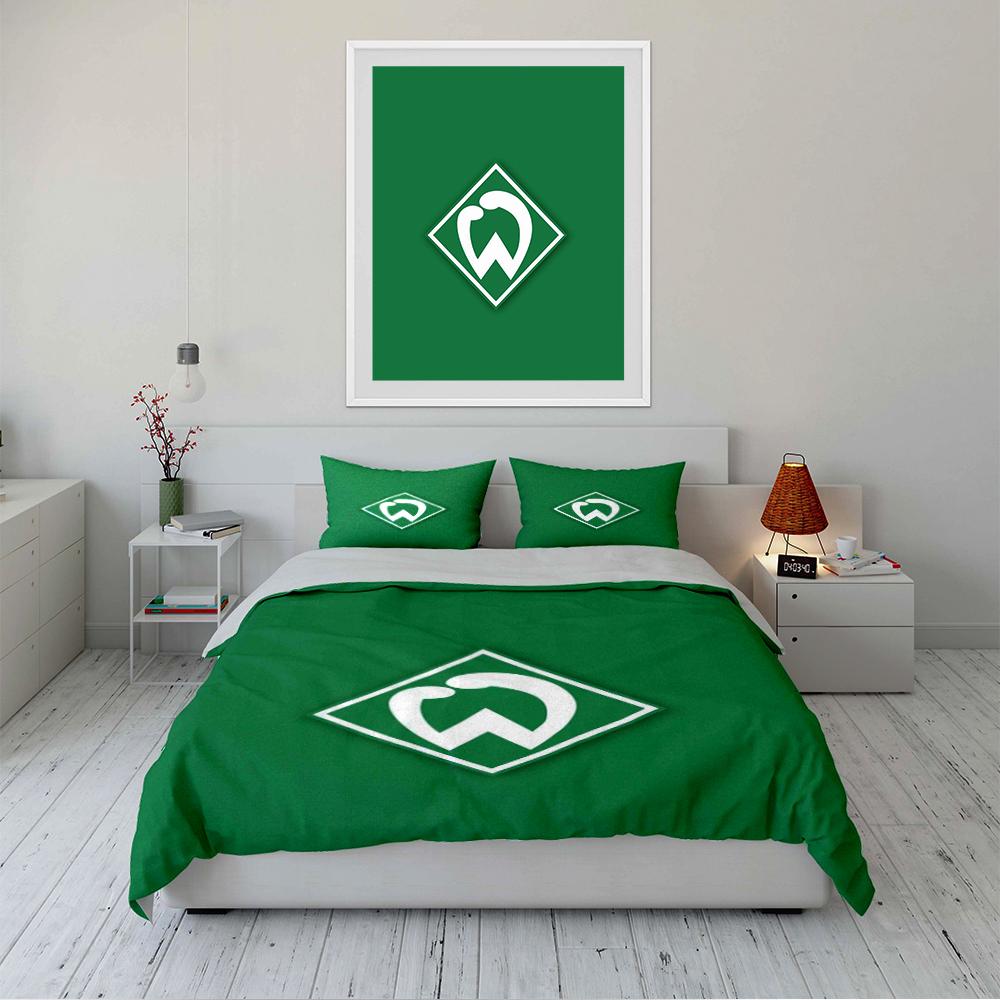 Green Bedding Set with Logo Bedding Duvet Cover Set Duvet Cover Pillowcases Home Decor (1 * Duvet Cover 2 * Pillowcases, without duvet insert)