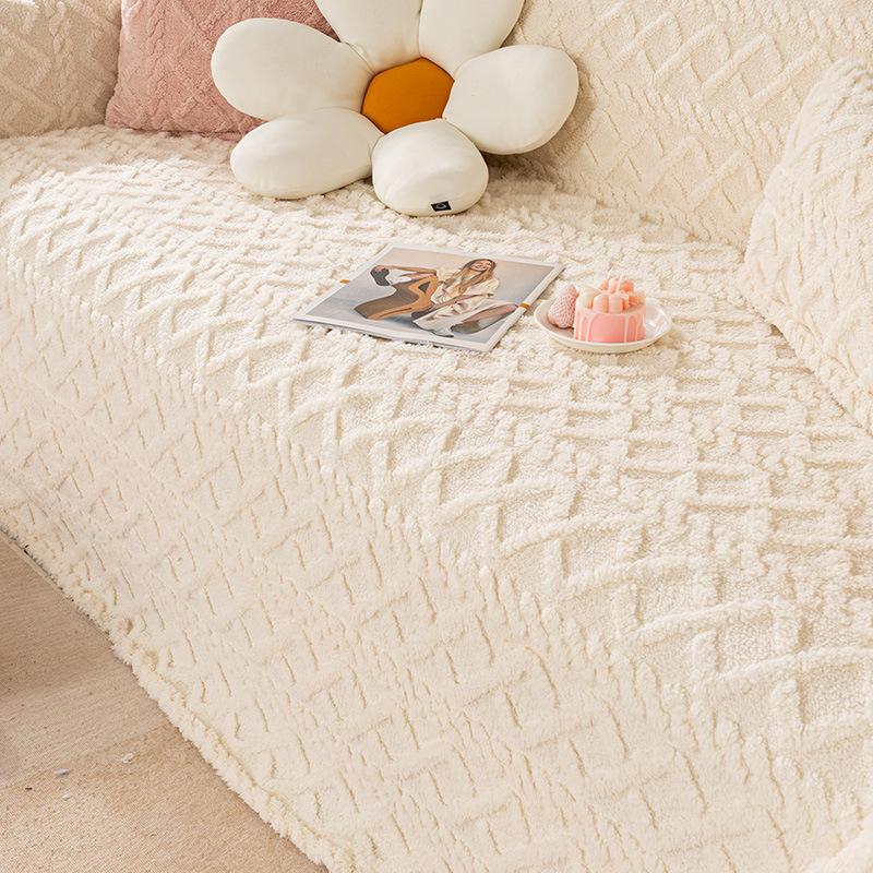 Plush Plain View Four Seasons Universal High-End Sofa All-Inclusive Universal Sofa Cushion Cover Cloth Sofa Towel Slipcover