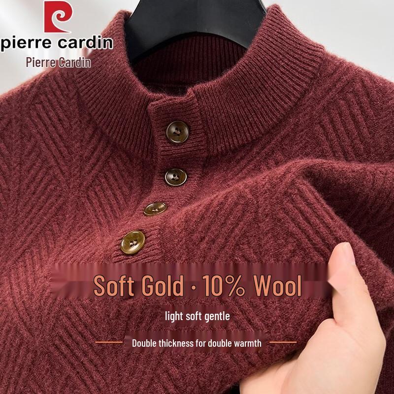 Pierre Cardin Men's Pure Wool High-Neck Pullover Sweater