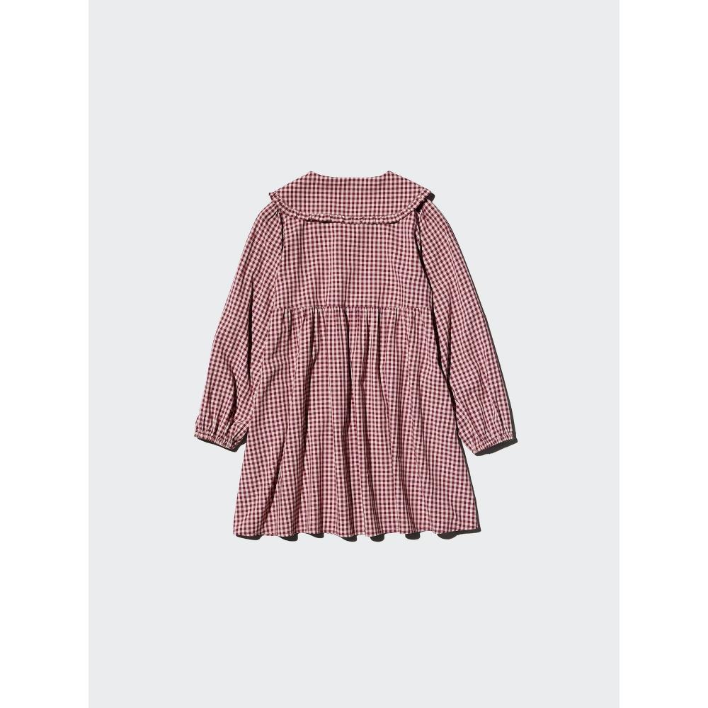 Uniqlo Girls Check Dress  Long Sleeve 