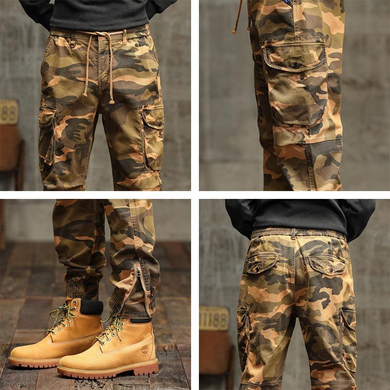 New multi-pocket overalls loose casual pants men's straight outdoor sports men's trendy pants camouflage military pants
