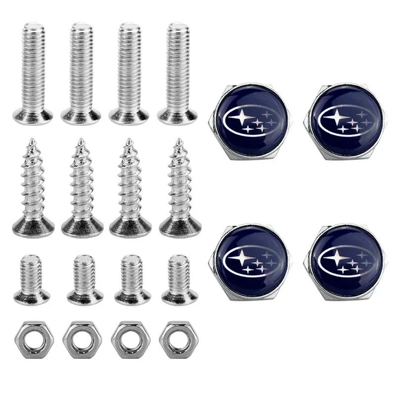 Car Decoration License Plate Bolts Chrome Screws Nuts for Subaru WRX BRZ STI Legacy Forester Outback Impreza Badge Accessories PP111