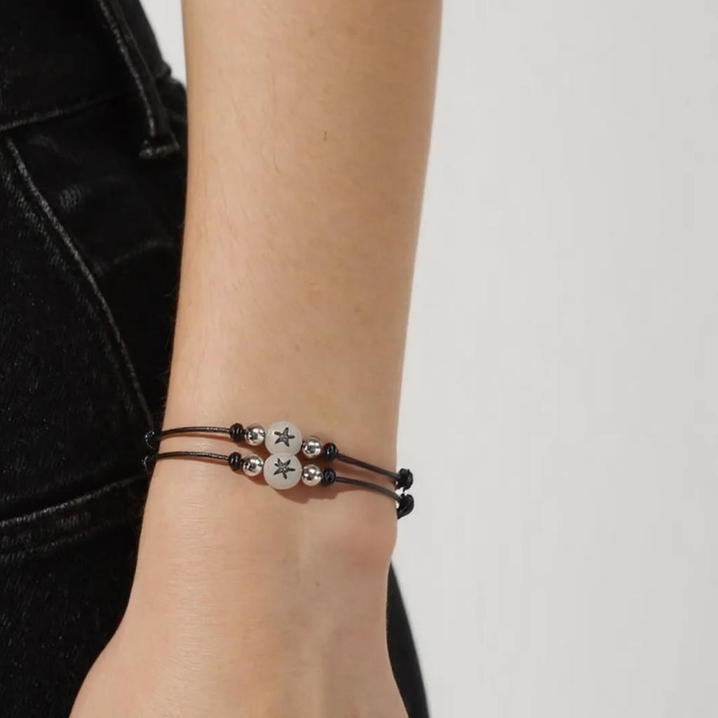 Glowing Bead Bracelet Set Waterproof Rope Bracelet Braided Bracelets Acrylic Texture Perfect for Women and Couples