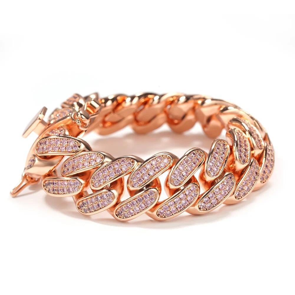 Hip Hop Heavy Industries Full Diamond Cuban Chain High Quality 20mm Bracelet Men's Rap Accessories