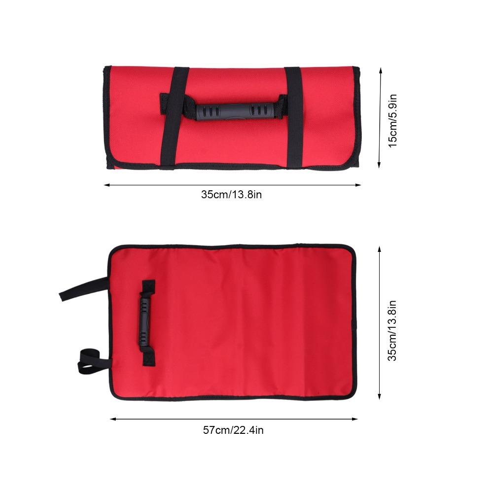 

Portable Tool Roll Bag 22 Pockets Tool Pouch Organizer Durable Reel Type Tool Bag Electrician красный