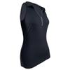 2024 Women's Fashion Casual Solid Color Ribbed Zip-Up Vest T-Shirt with Turn-Down Collar for Spring/Summer