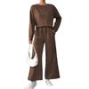 Autumn/Winter Solid Color Textured Casual Women's Loose Two-piece Suit Set