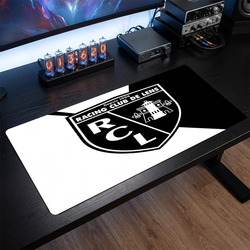 Lens FC Theme Pattern Mouse Pad, Soccer Logo Design XXL Gaming Desk Mat Non-Slip Computer Mouse Pad