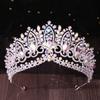 DIEZI Baroque AB Rinestone Tiara For Women Wedding Party Luxury Elegant Bridal Bride Crystal Crown Hair Accessories Jewelry
