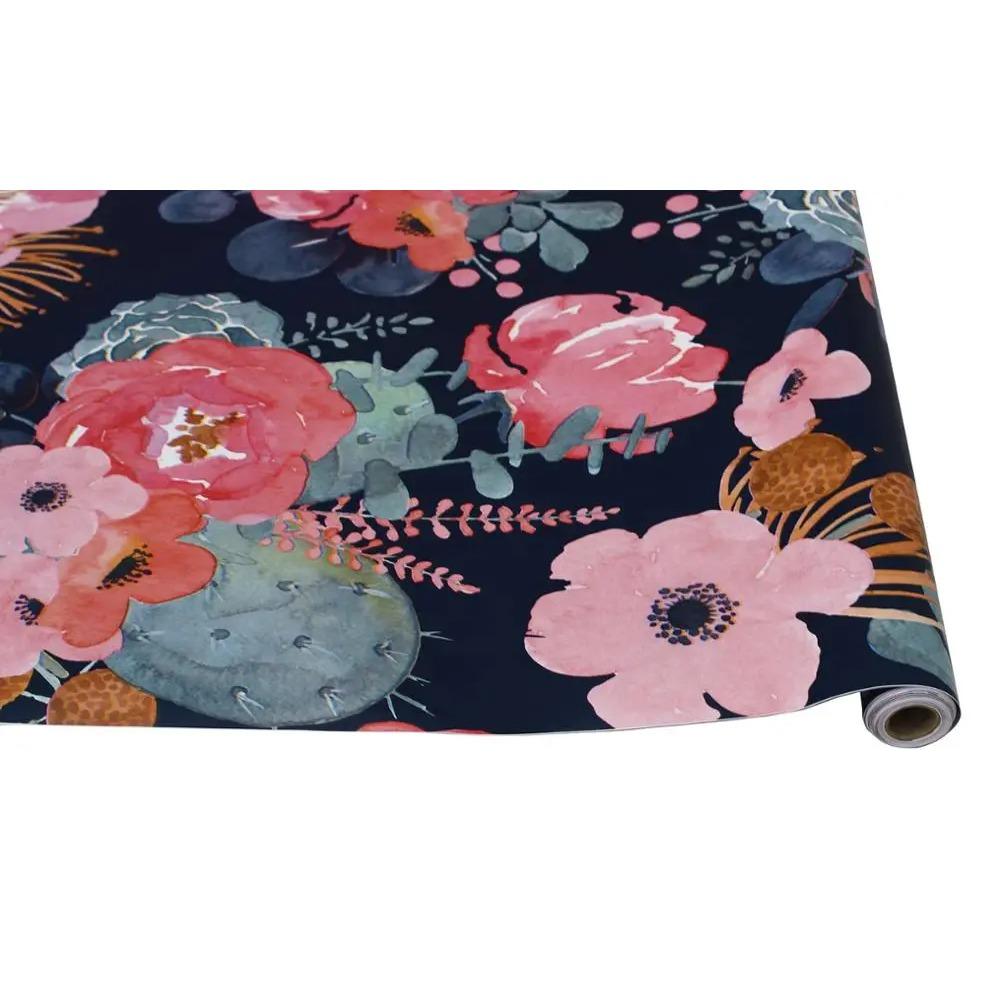 

Цветочные Самоклеящиеся Современные Цветочные Обои Розовый/Зеленый/Темно-синий/Оранжевый Виниловые Самоклеящиеся Контактная Бумага Декоративные для Спальни 3mx45cm