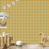 Yellow and Blue Checkered Wallpaper, Gold and Cream, for Living Room and Bedroom, 50x1000