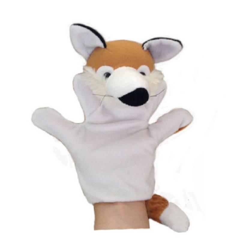 Weiche und entzückende Handpuppen von Gemeinschaftshelfern mit bunten Tiermotiven