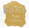Inkdotpot Real Gold Foil Bracket Shape Paper Hang Tags Happy Birthday Favor Tags Pack Of