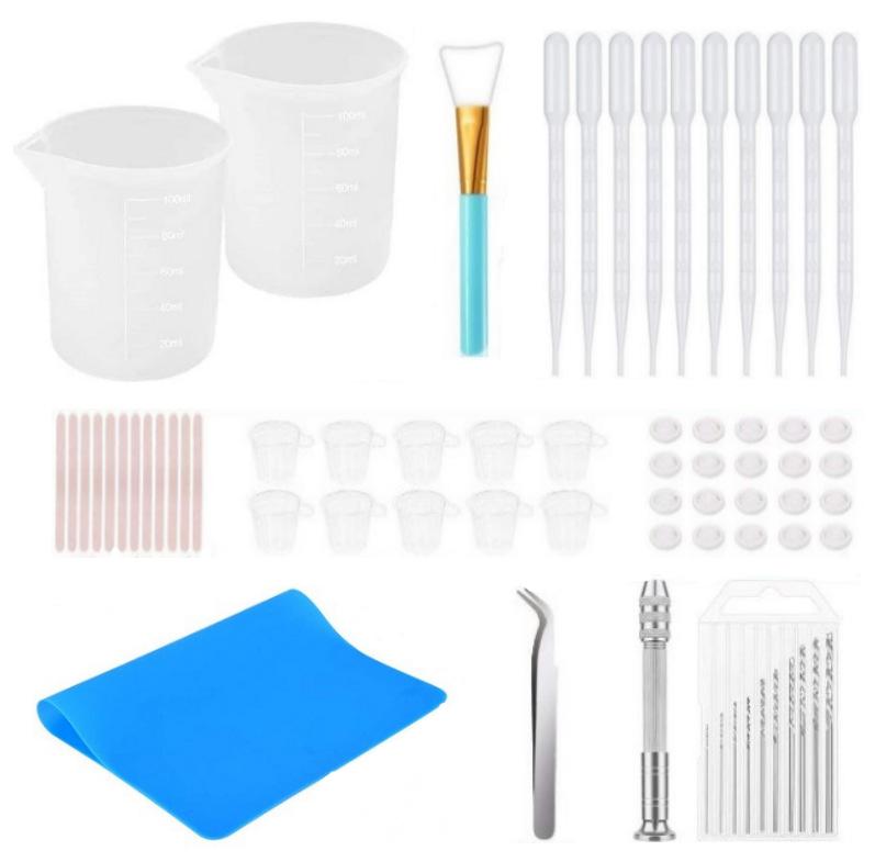 Epoxy Resin Mixing Tool Set: Silicone Pad, Measuring Cup, Stirring Stick
