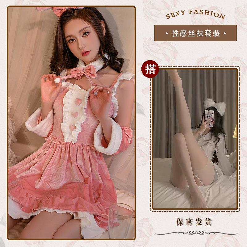 Christmas Robe Sexy Lingerie Sexy Red Velvet Nightdress New Year's Ball Cosplay Pure Desire