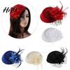 Pillbox Hat Exquisite Sweet Fascinator with Hair Clip Decorative Anti-fall Faux Feather Flower Mesh Veil Accessories Cocktail Headwear