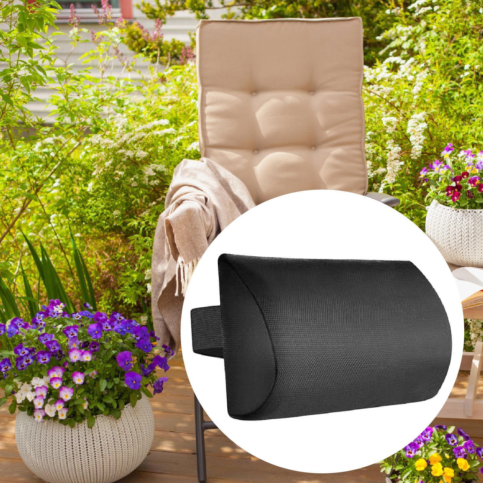 

Подушка для головы шезлонга Подушка для шеи Подголовник с резинкой для заднего двора Black