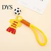 National Team Keychain Pendant, Thick Braided Rope Mini Football Soft Rubber Jersey Charm Key Holder, Argentina Brazil Germany Colors Fan Gift