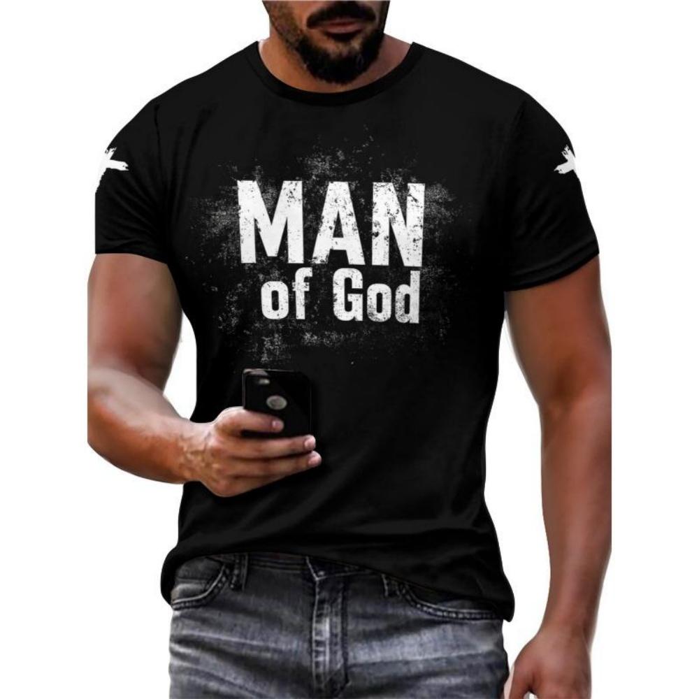 

European Sizes Graphic Tee, Trendy And Relaxed Short-Sleeve, Airy And Comfy Shirt XXXXXL чорний