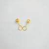 Vietnam Gold Laser Surface 9-Shaped Needle Earrings: Fashionable, Elegant, Simple, Bean-Shaped Studs for Women