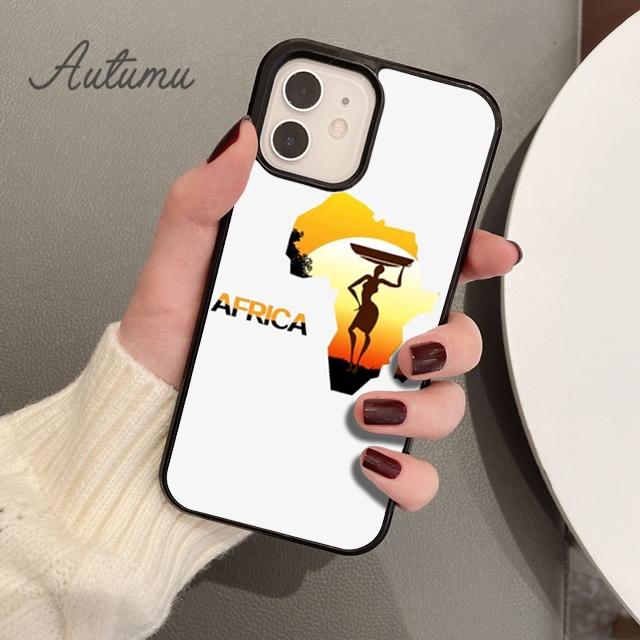 AFRICA MAP Phone Case for iPhone 11 12 13 14 Pro Max Mini X XR XS SE 2020 5 6S 7 8 Plus Samsung Galaxy S21 S22 Cover Shell