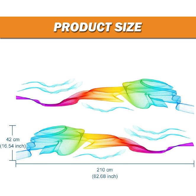 1 Set Rainbow Streamer Graphics Car Auto Body Side Sticker Colourful Smoke Vinyl Sticker Car Self-Adhesive Side Strip Decal, 82.67'' x 16.53''
