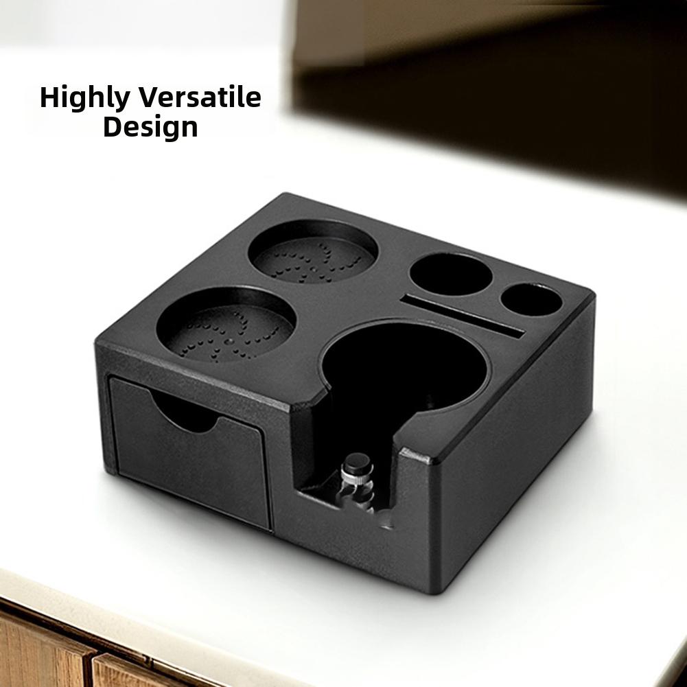 Portafilter Holder Coffee Tamper Drawer Multifunctional Organization Puck Sieve Slot Removable Tamper Base For Home Brewing