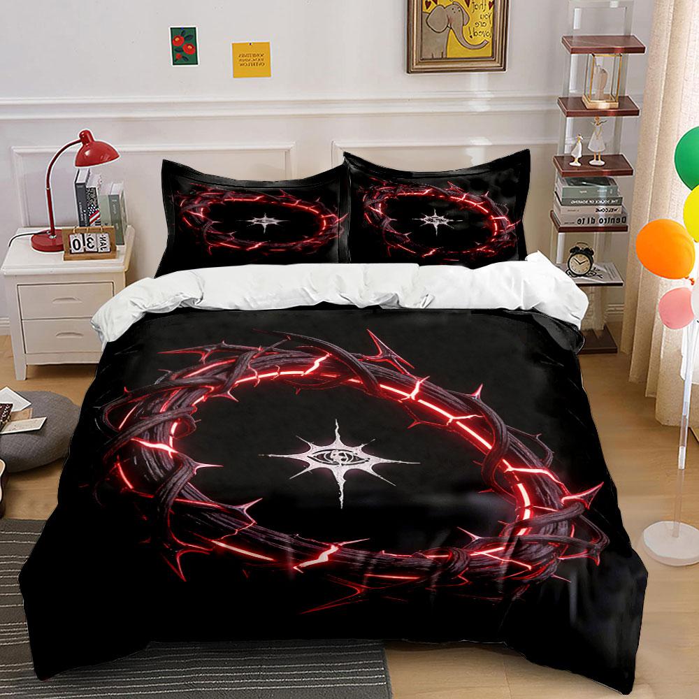 

Glowing thorny red circle. Bedding sets Duvet cover sets Duvet covers Pillowcases(1 * Duvet Cover 2 * Pillowcases, without duvet insert) 135x200cm