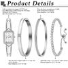 Bangle Bracelet 4 Piece Watch Roman Analog Quartz Fashion Silver Present Women's Set Cute, Waterproof, Alphabet, Display, Watch, Watch, - Birthday,