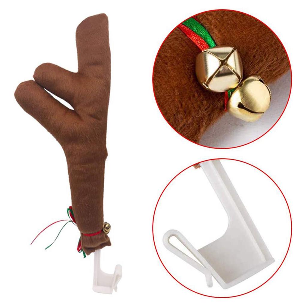 Car Christmas Decorations, Reindeer Antlers for Car 3Pcs Auto Antlers and Nose for Vehicle Christmas Decorations