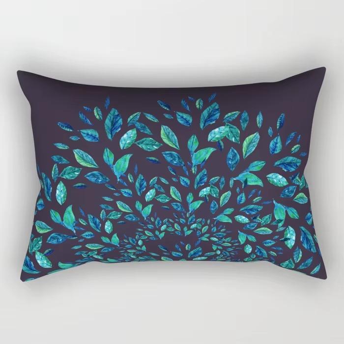 30*50cm Tropische Blume Pflanzenmuster Gedruckter Dekorativer Kissenbezug Schlafzimmer Wohnzimmer Zuhause Rechteckiger Kissenbezug Kissen