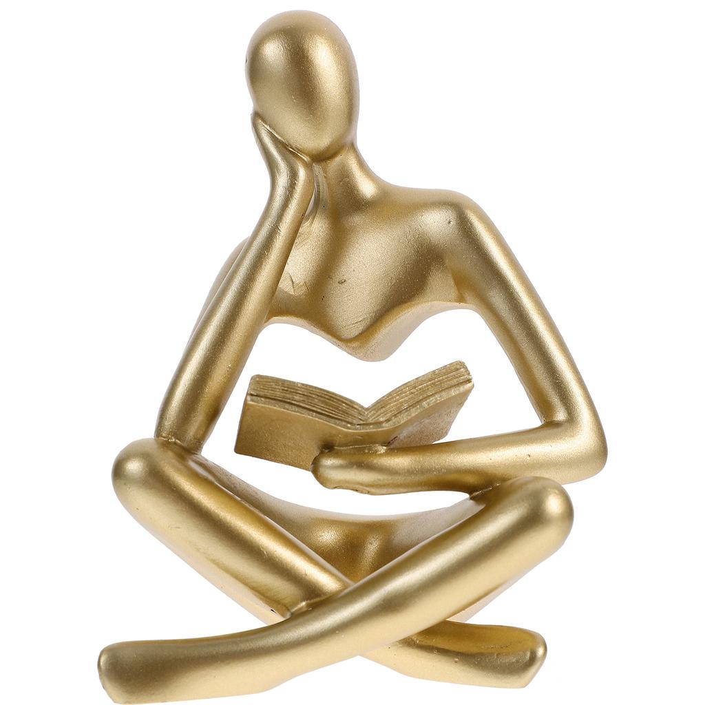 Statue Ornaments Home Decor Decoration Abstract Figure Living Room Resin Table Figurines Woman Book