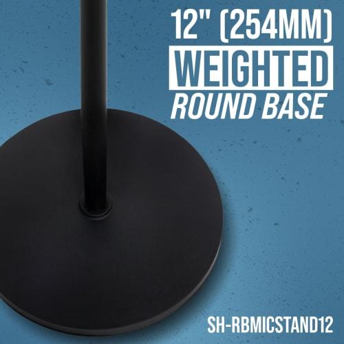 Shure by Gator SH-RBMICSTAND12 Microphone Stand, Straight Type, Vibration-Dampening 12" Round Base