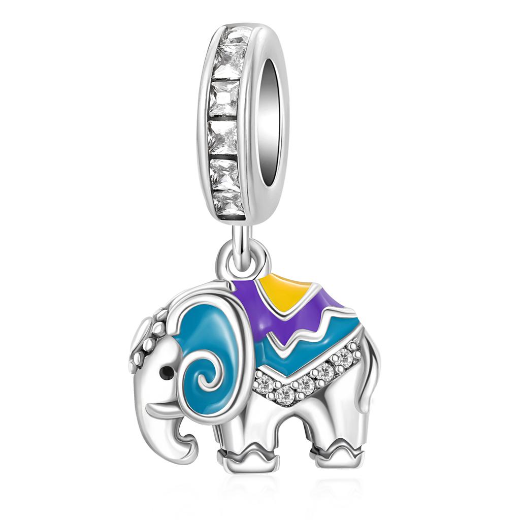 Copper Sacred Auspicious Guardian Elephant Series Pendant Charm Bead Fit Original Bracelet For Woman Diy Jewelry