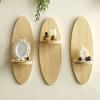 Contemporary Oval Shape Wooden Wall Shelf Floating Shelves Plant Display Stand Rack for Personalizing Home Styling Gift