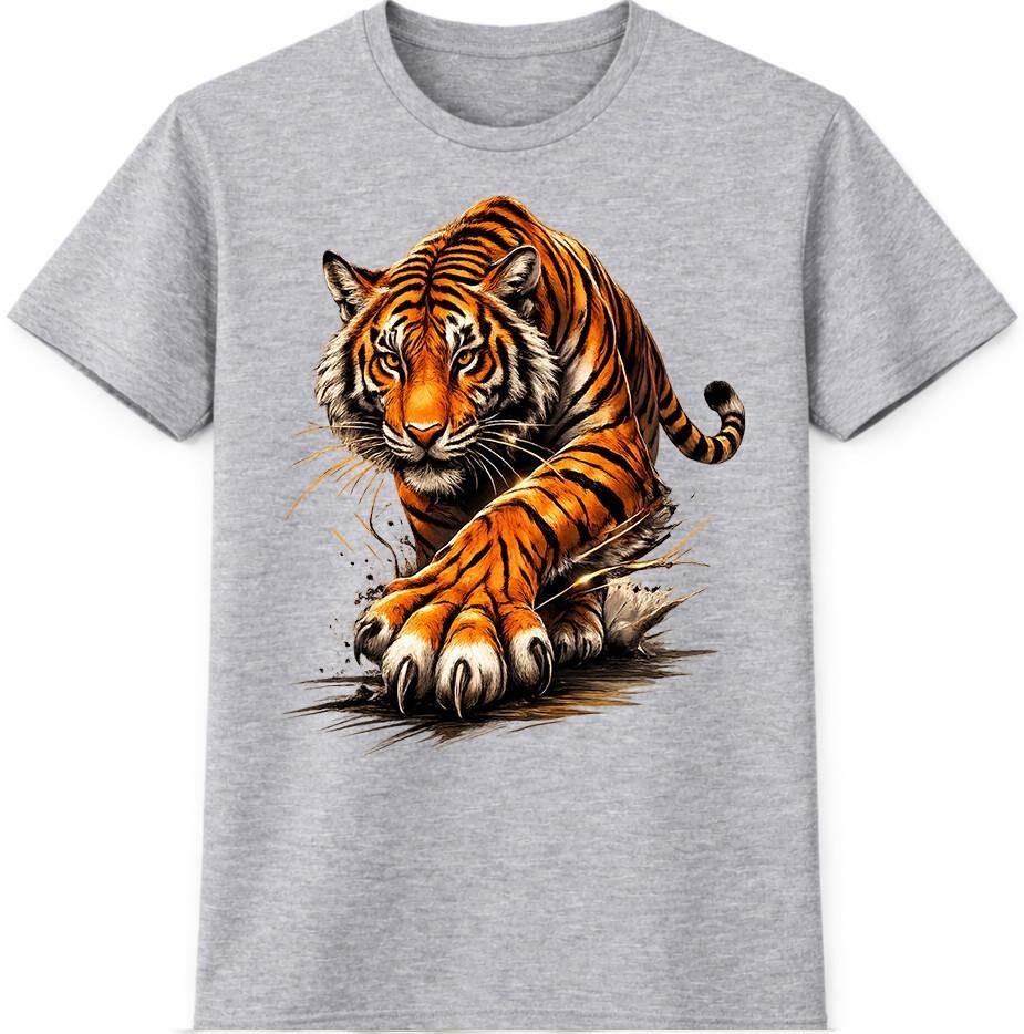 Tiger T Shirt Fierce Wild Animal Graphic Tee Big Cat Predator Casual Top