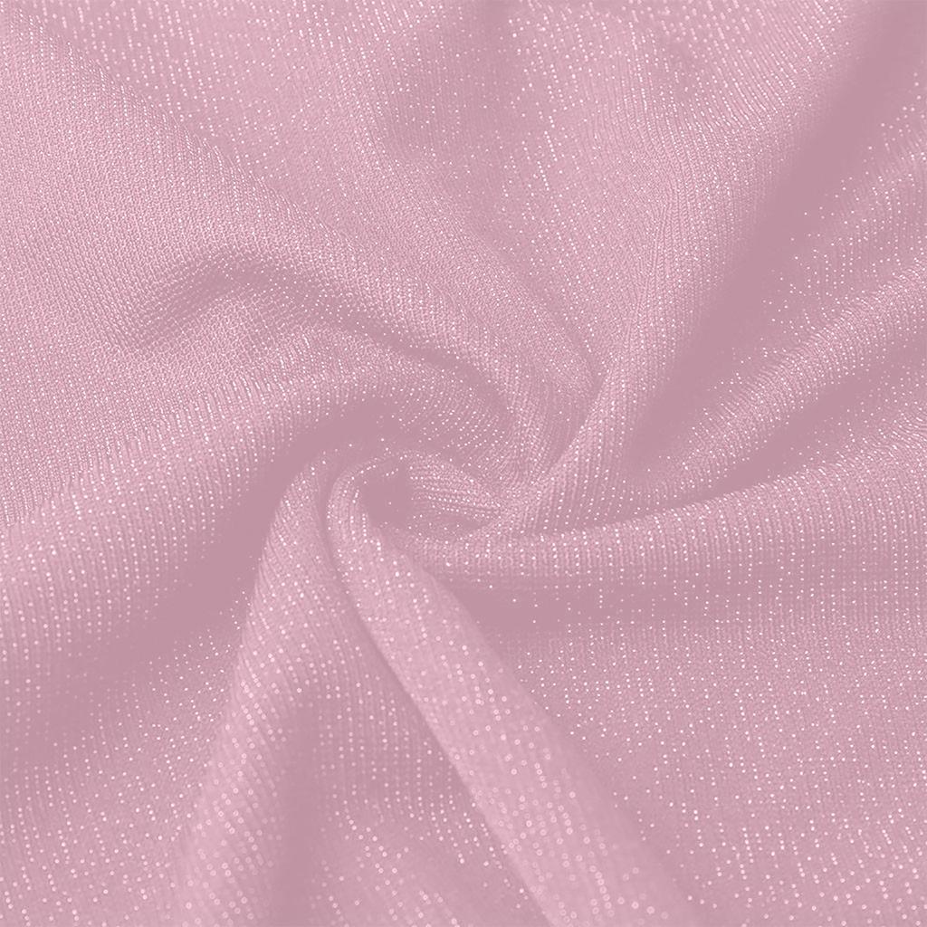 Women's Solid Color Long-sleeved Cross V-neck Sexy Bag Hip Slim Shiny Evening Knee-length Dress