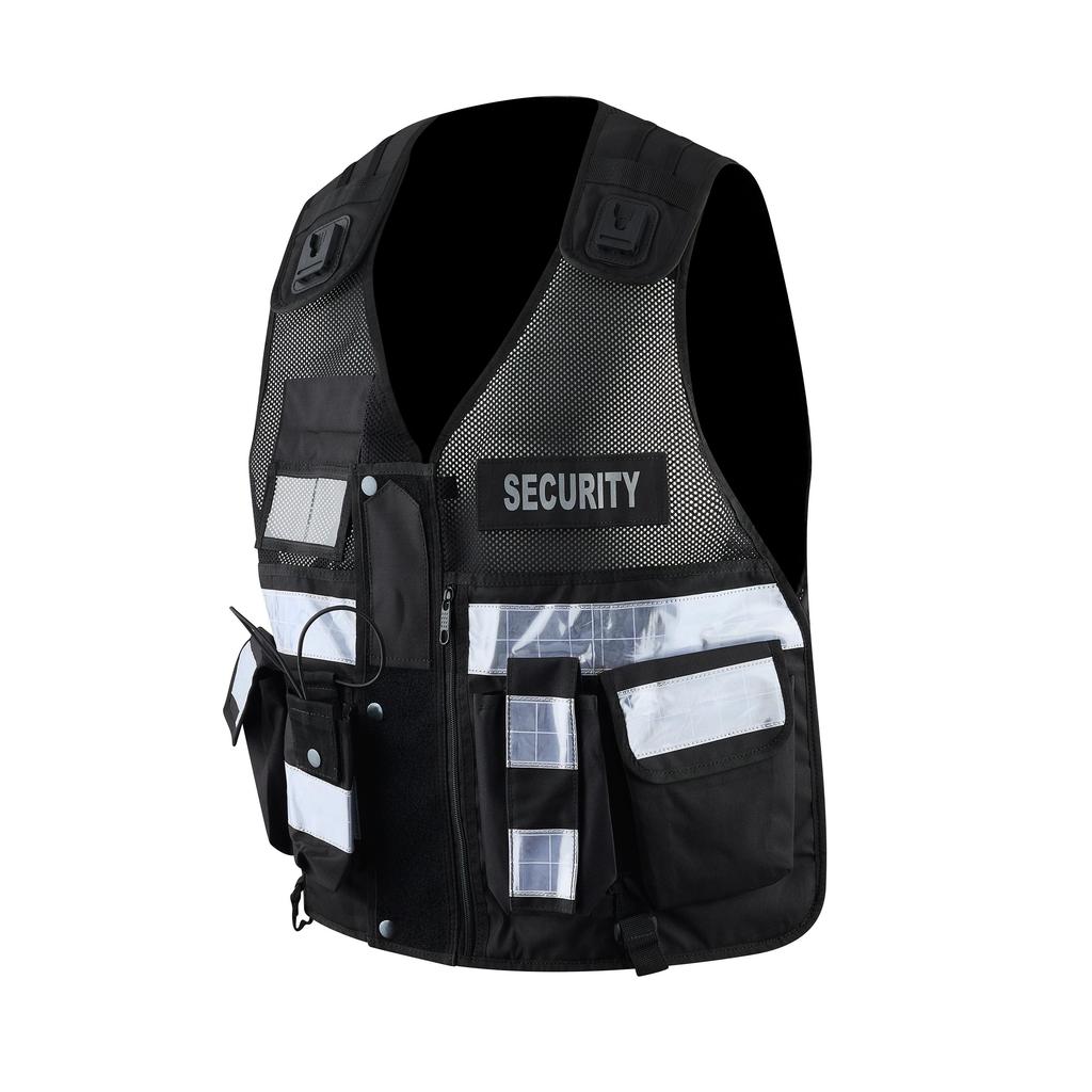 Prof. Bezpečnostní taktická vesta s vysokou viditelností, reflexní pruhy, pro psovoda, bezpečnostního pracovníka, pro nouzovou reakci, univerzální velikost