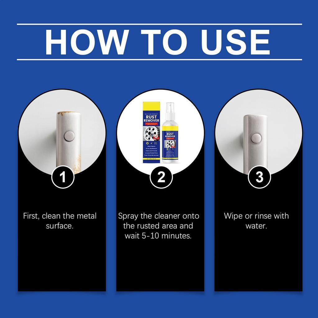 Rust Stain Remover Spray 100ml All-Purpose Rust Remover Spray Metal Iron Prowder Stain Removal Agent for Home Kitchen Clean
