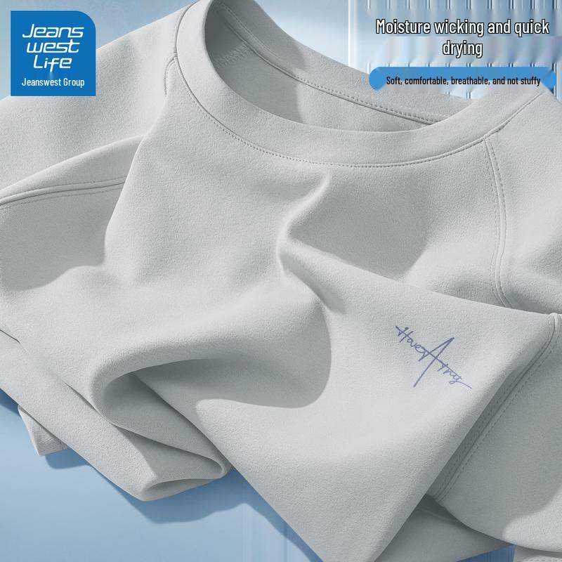 JEANSWEST LIFE Men s K Script Ice Silk Quick-Dry T-Shirt M