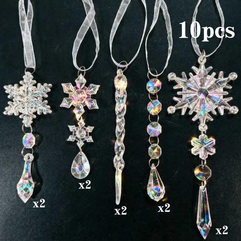 Transparent Acrylic Octagonal Bead and Crystal Ball Christmas Ornaments