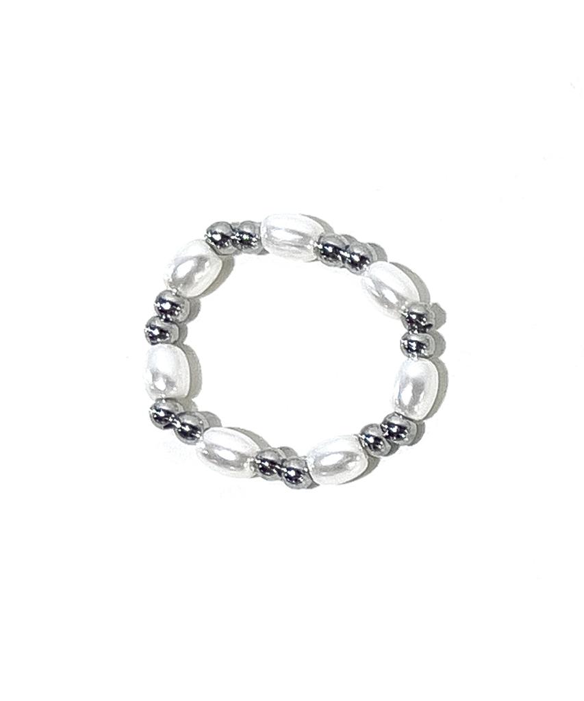 Ssy [3Set] Heart & Pearl Bead Ring