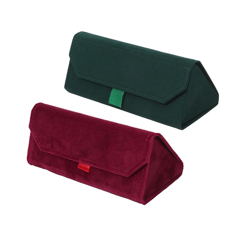 1/2/3PCS Velvet Triangle Folding Glasses Women Case Elegant Sunglasses Case Purse Hard Men Elegant Reading Glasses Box NEW