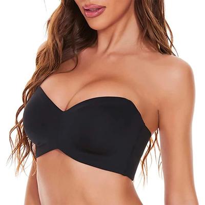 Täieliku toega libisemiskindel kabriolett Bandeau Olkaimeta rinnahoidja Push up Plus Size õmblusteta rinnahoidja alustraat kabriolett siluv polsterdamata