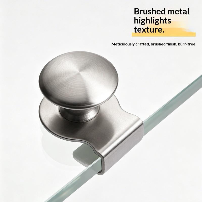 Stainless Steel No Drill Glass Cabinet Door Pull Anti Slip Long Lasting Durable For Bathroom Kitchen Glass Cabinet Doors