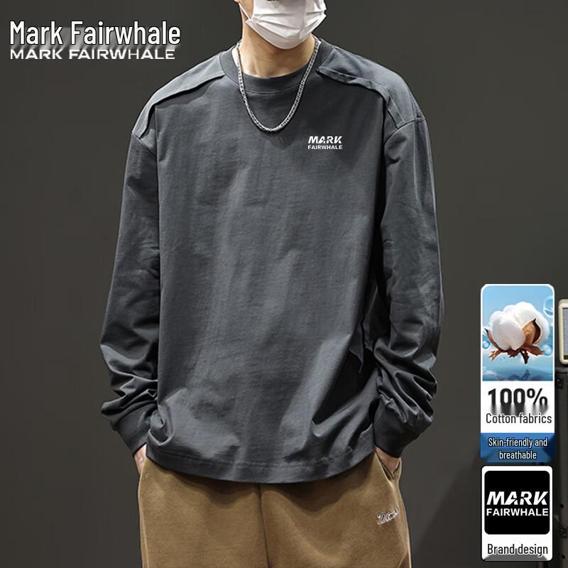 MARK FAIRWHALE Men's Pure Cotton Long Sleeve T-Shirt